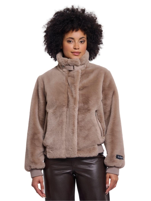 Rino en Pelle Short faux fur jacket 11100 mocha latte