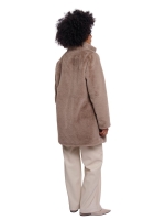 Rino en Pelle Single breasted faux fur coat 11100 mocha latte