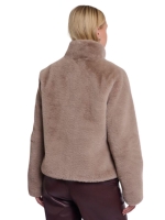 Rino en Pelle Single breasted faux fur jacket 11100 mocha latte
