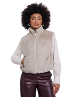 Rino en Pelle Short faux fur waistcoat 9030 birch