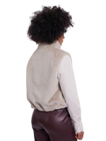Rino en Pelle Short faux fur waistcoat 9030 birch