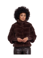 Rino en Pelle Jacket with rib cuffs 11099 coffee roast