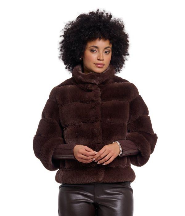 Rino en Pelle Jacket with rib cuffs 11099 coffee roast