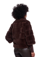 Rino en Pelle Jacket with rib cuffs 11099 coffee roast