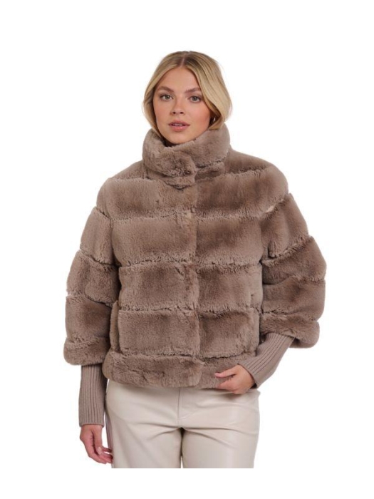 Rino en Pelle Jacket with rib cuffs 11100 mocha latte