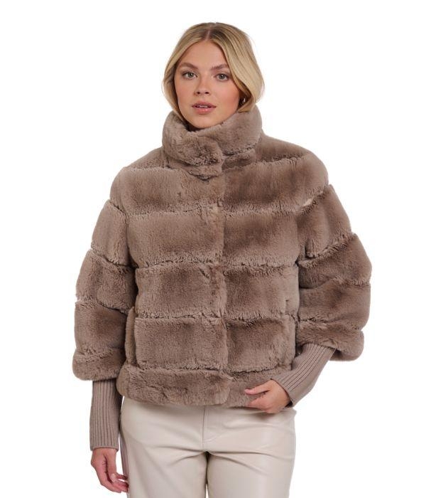 Rino en Pelle Jacket with rib cuffs 11100 mocha latte