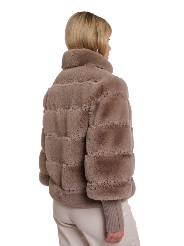 Rino en Pelle Jacket with rib cuffs 11100 mocha latte