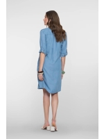 Geisha Dress short sleeves tencel 0063 Mid Blue