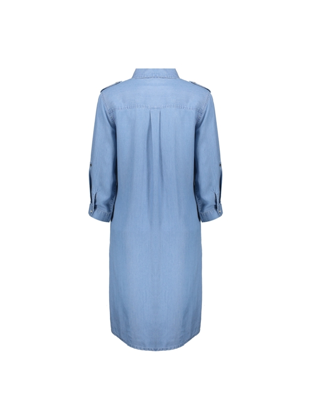 Geisha Dress short sleeves tencel 0063 Mid Blue