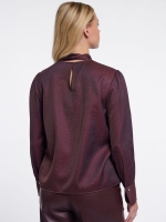Rino en Pelle Blouse with bow tie neck 11122 fudge cloak