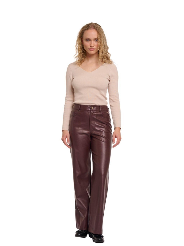 Rino en Pelle Regular length straight leg pants 10873 chocolate bean