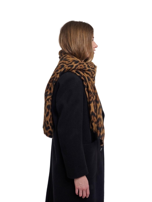 Rino en Pelle Scarf with leopard all over dessin 8980 leopard
