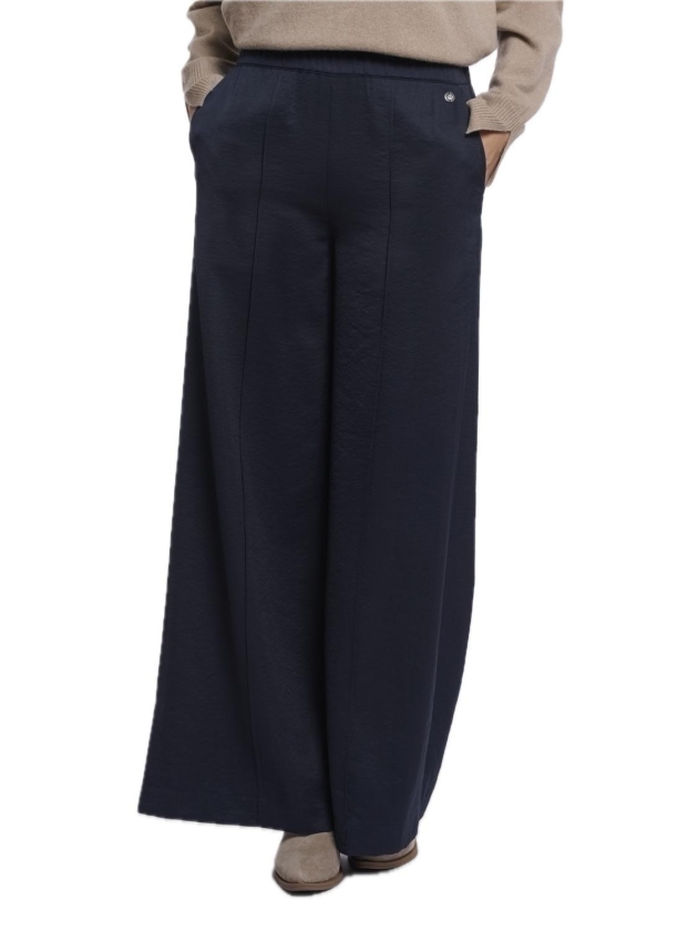 Rino en Pelle Regular length wide leg pants 10175 dark navy