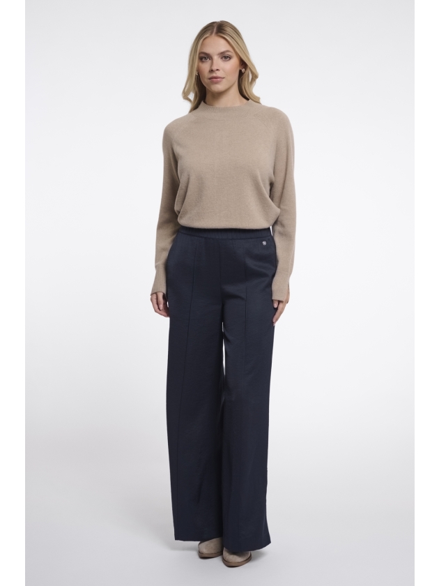 Rino en Pelle Regular length wide leg pants 10175 dark navy