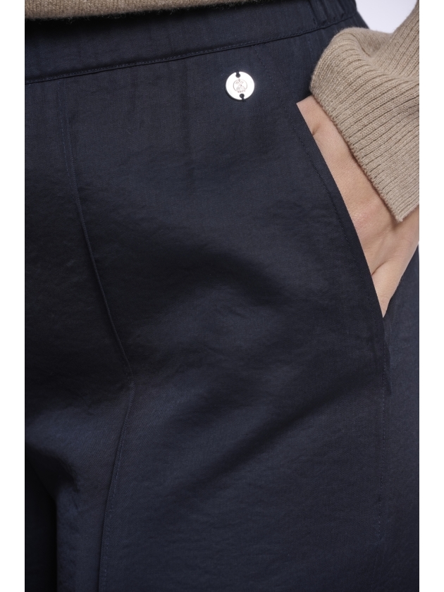 Rino en Pelle Regular length wide leg pants 10175 dark navy