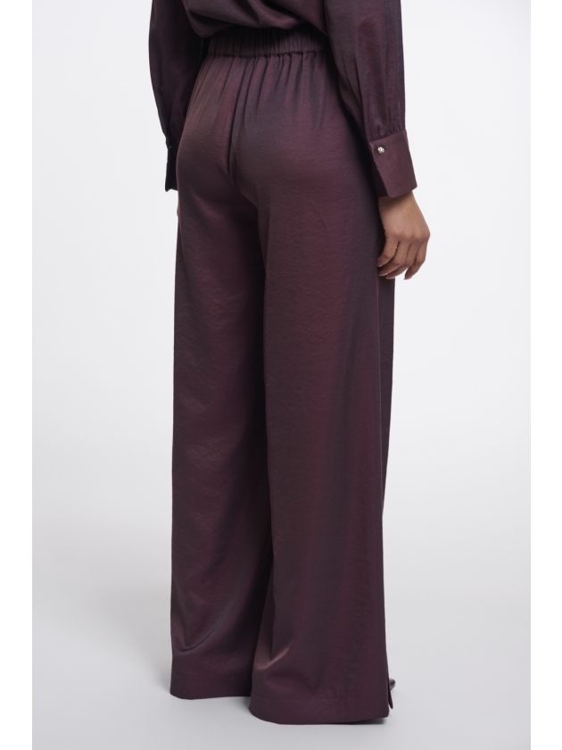 Rino en Pelle Regular length wide leg pants 11122 fudge cloak