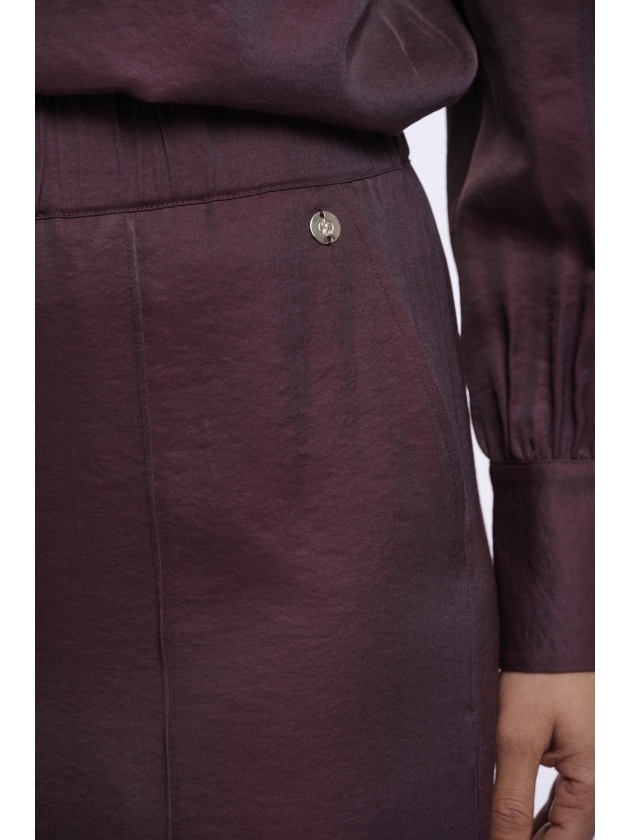 Rino en Pelle Regular length wide leg pants 11122 fudge cloak