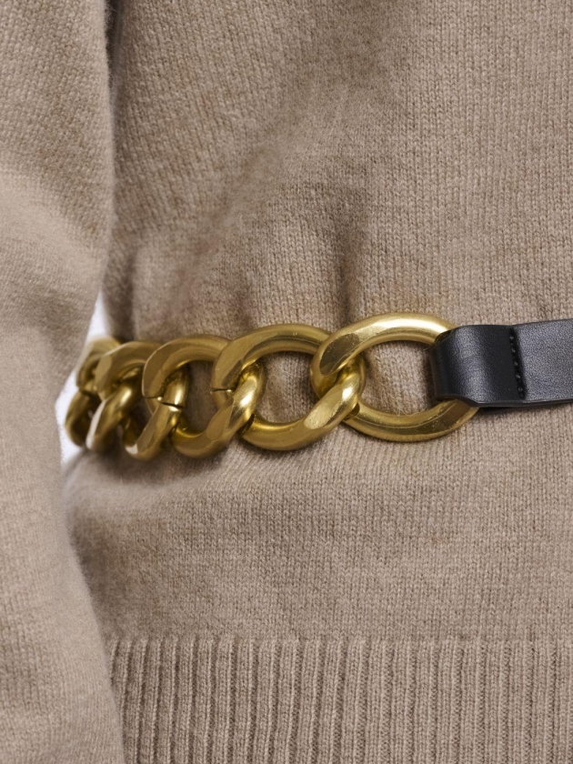 Rino en Pelle Belt with metal chain 9900 black