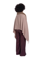 Rino en Pelle Cape with faux fur 11100 mocha latte