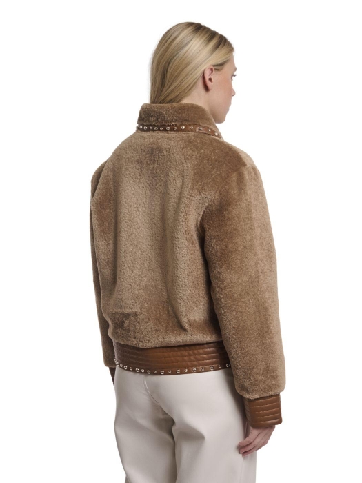 Rino en Pelle Jacket with studs 11133 toast