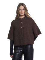 Rino en Pelle Knitted cape 10165 dark brown
