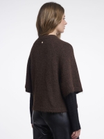 Rino en Pelle Knitted cape 10165 dark brown