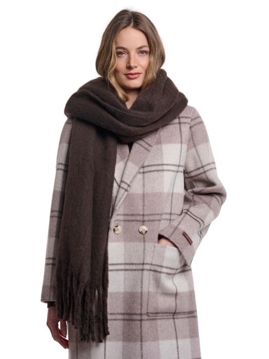 Rino en Pelle Scarf with fringes 11104 peated