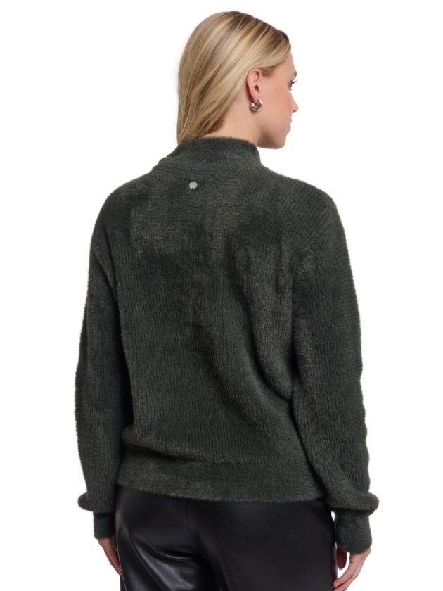 Rino en Pelle Pullover with bowtie neckline 11145 hunter green