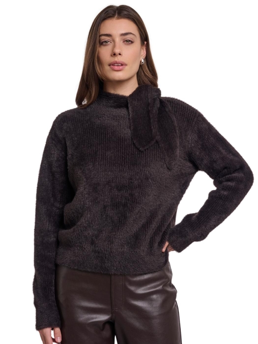 Rino en Pelle Pullover with bowtie neckline 11104 peated