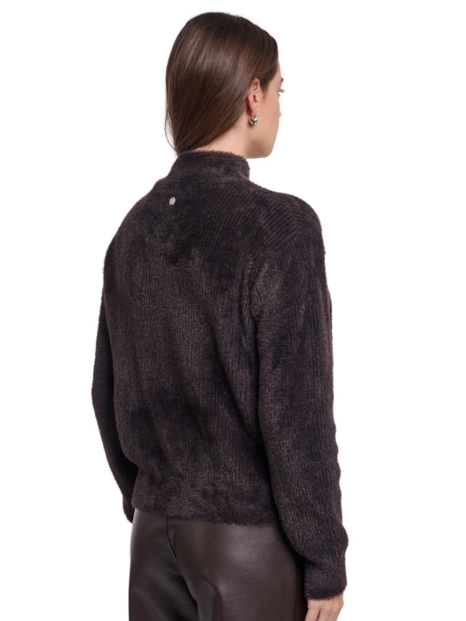 Rino en Pelle Pullover with bowtie neckline 11104 peated