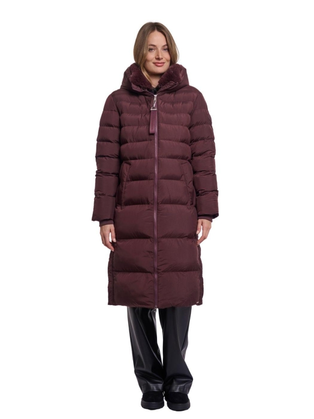 Rino en Pelle Padded coat with detachable collar 11122 fudge cloak