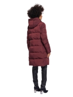 Rino en Pelle Long padded hooded coat 10873 chocolate bean
