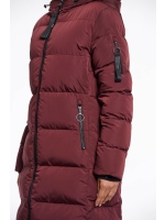 Rino en Pelle Long padded hooded coat 10873 chocolate bean