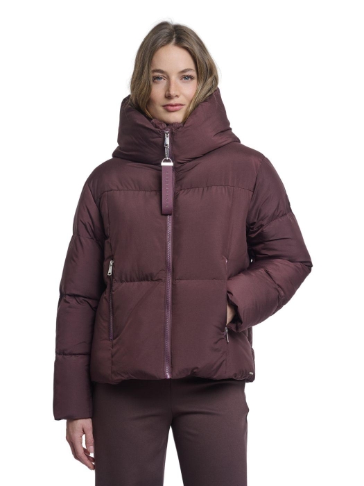 Rino en Pelle Padded jacket with detachable collar 11122 fudge cloak
