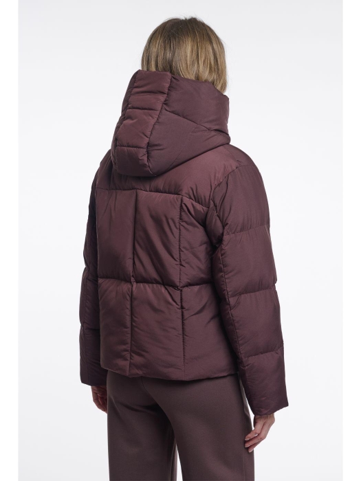Rino en Pelle Padded jacket with detachable collar 11122 fudge cloak