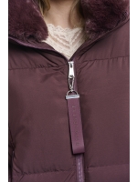 Rino en Pelle Padded jacket with detachable collar 11122 fudge cloak