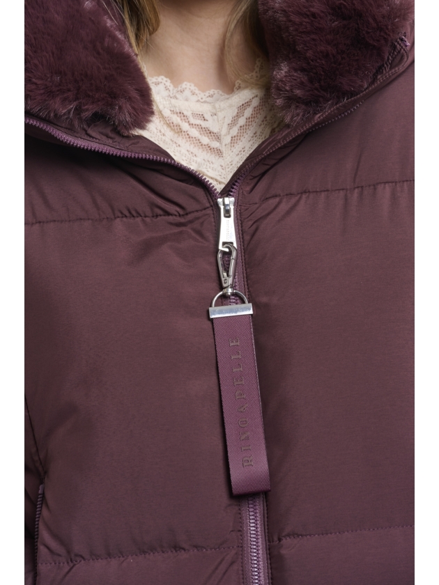 Rino en Pelle Padded jacket with detachable collar 11122 fudge cloak