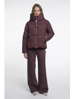 Rino en Pelle Padded jacket with detachable collar 11122 fudge cloak
