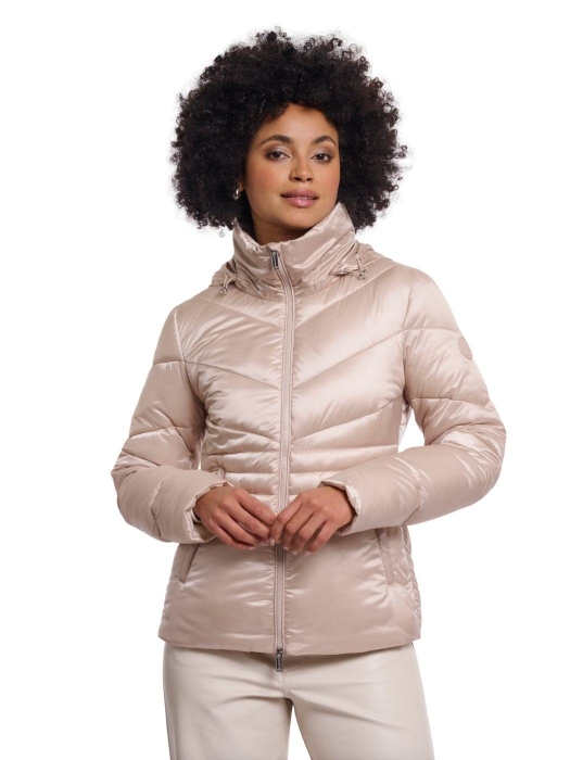 Rino en Pelle Light padded fitted jacket 10866 oat