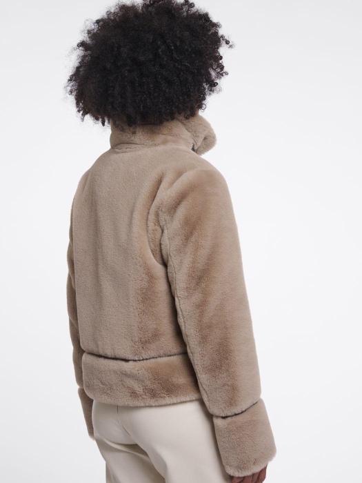 Rino en Pelle Short faux fur jacket 10866 oat