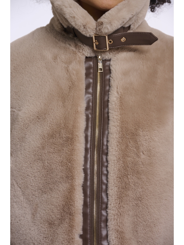 Rino en Pelle Short faux fur jacket 10866 oat