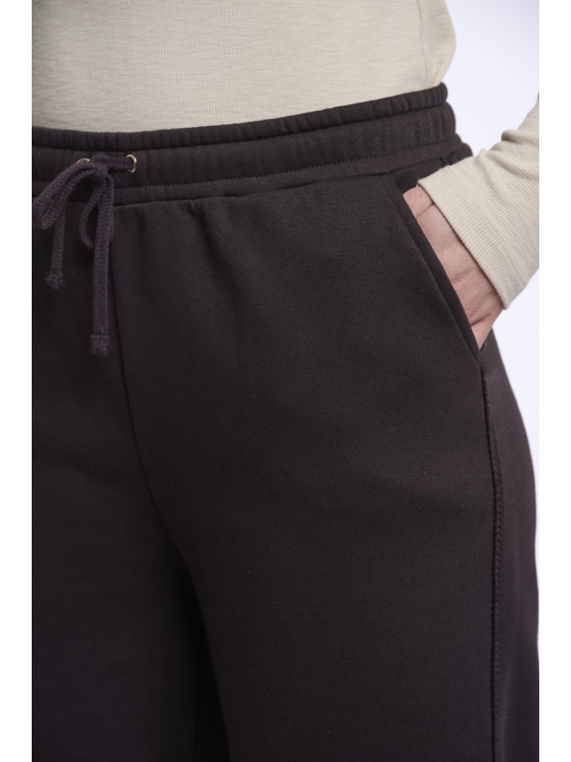 Rino en Pelle Regular length wide leg pants 11099 coffee roast