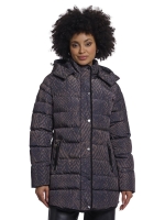 Rino en Pelle Padded coat with detachable hood 11134 bark blurry graphic