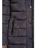 Rino en Pelle Padded coat with detachable hood 11134 bark blurry graphic