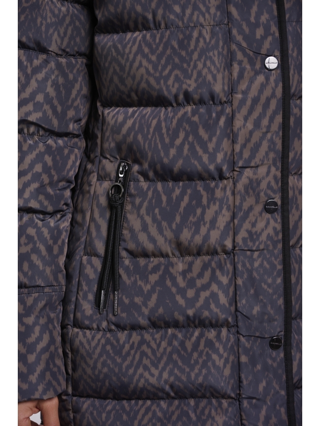 Rino en Pelle Padded coat with detachable hood 11134 bark blurry graphic