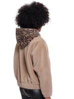 Rino en Pelle Jacket with zipper and hood 10866 oat