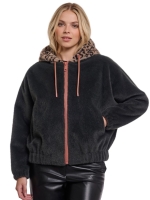 Rino en Pelle Jacket with zipper and hood 11123 urban teal