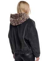 Rino en Pelle Jacket with zipper and hood 11123 urban teal