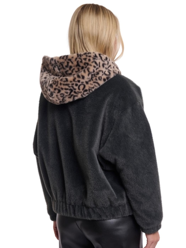 Rino en Pelle Jacket with zipper and hood 11123 urban teal