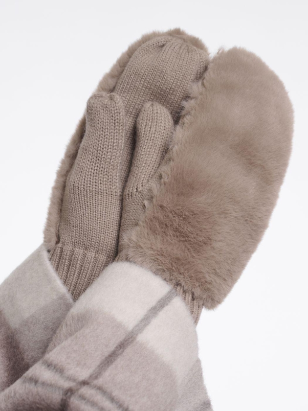 Rino en Pelle Faux fur gloves 11100 mocha latte